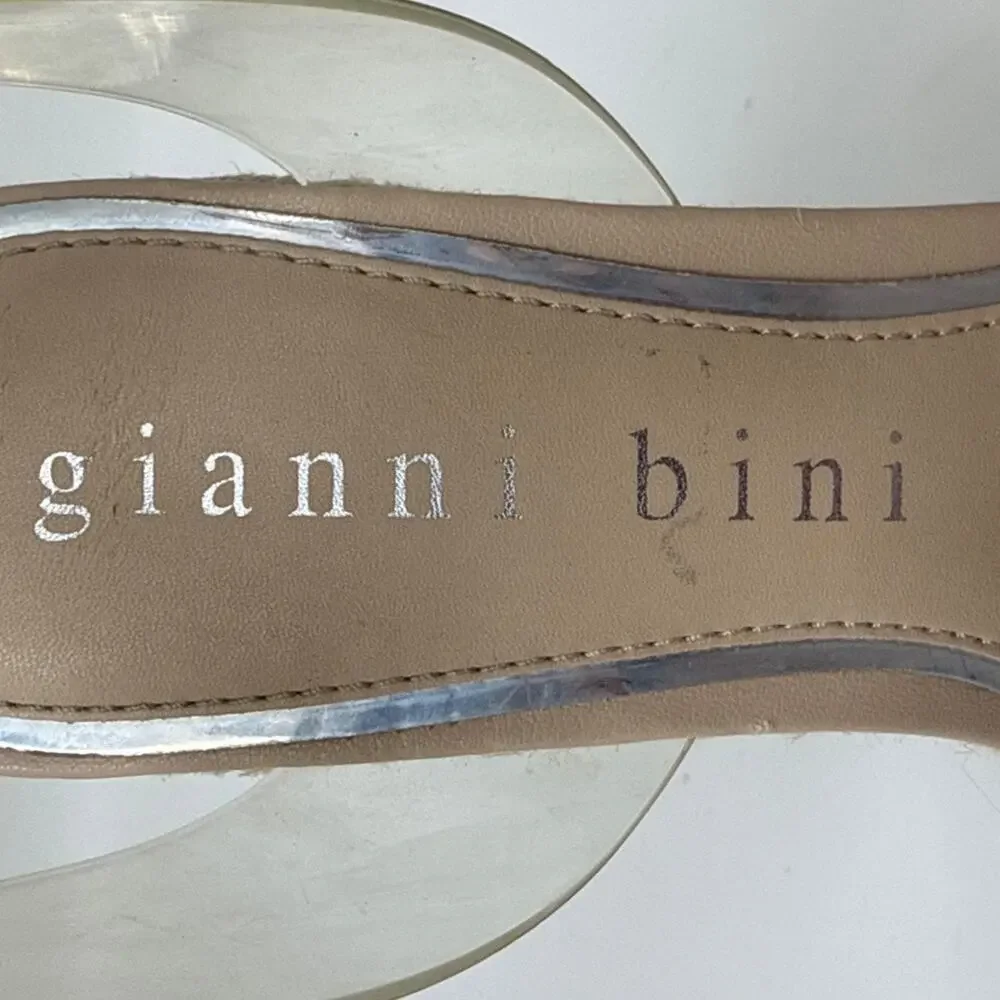 Gianni Bini Platform Wedges Size 6 Blue Denim Mesh Ankle Wrap Espadrille Shoes